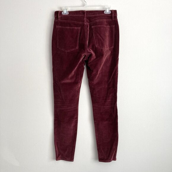 Frame Le High Skinny Velveteen Pants Jeans Womens Size 28 Burgundy Holiday - Picture 6 of 9
